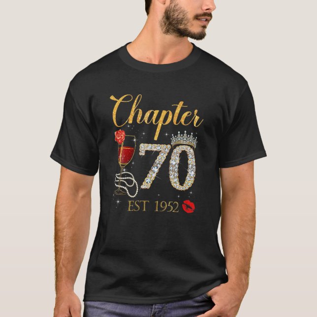 Chapter 70 Years EST 1952 70Th Birthday Red Rose W T Shirt (Framsida)