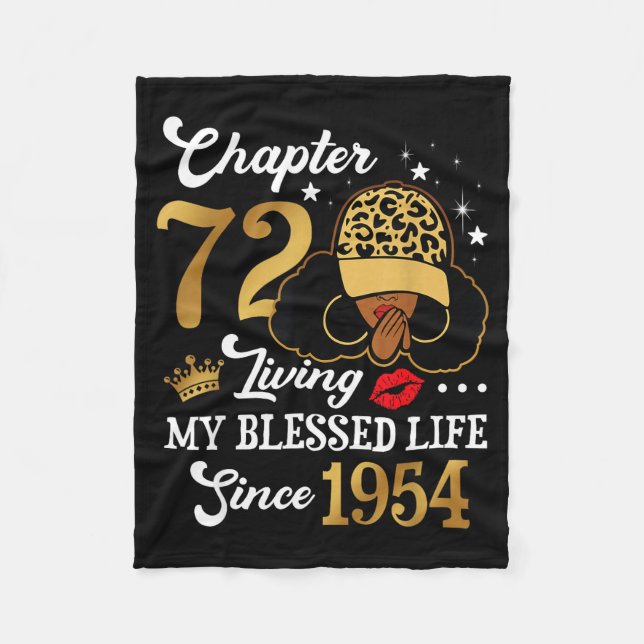 Chapter 72 Living My Blessed Life Since 1954 Afro  Fleecefilt (Framsidan)