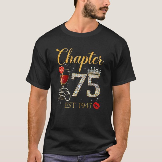 Chapter 75 Years EST 1947 75Th Birthday Red Rose W T Shirt (Framsida)