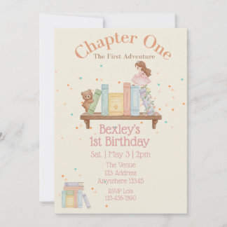 Chapter One, First Adventure, 1st Birthday Girl Inbjudningar