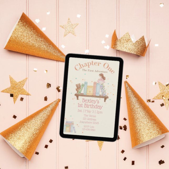 Chapter One, First Adventure, 1st Birthday Girl Inbjudningar (Skapare uppladdad)
