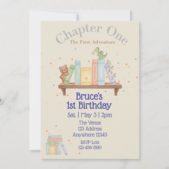 Chapter One, First Adventure, 1st Birthday Inbjudningar (Framsida)