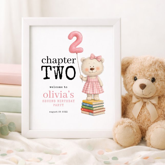 Chapter Two Bear Books Girl 2nd Birthday welcome  Poster (Skapare uppladdad)