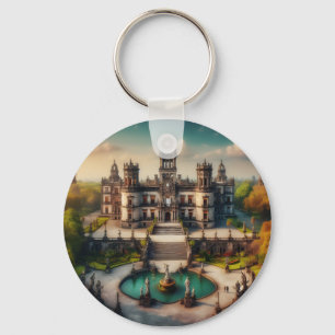 Chapultepec slott Mexiko Vintage Resor Nyckelring