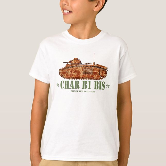 Char B1 bis andra världskriget fransk tung stridsv T Shirt (Framsida)