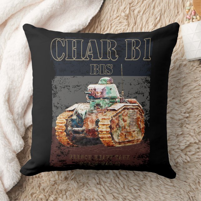 Char B1 Bis Fransk Hård Tank av WWII. Frankrike fl Kudde (Filt)
