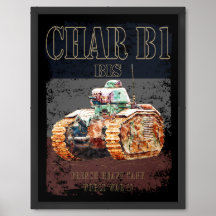 Char B1 Bis Fransk Hård Tank av WWII. Frankrike fl