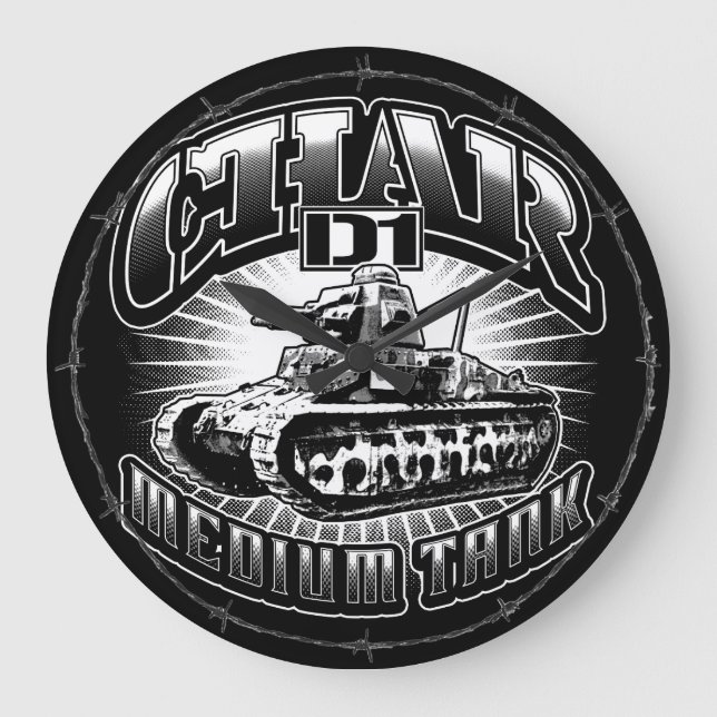 Char D1 Stor lås, krylväggslås Klocka (Framsida)