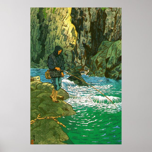 Char Fishing Kasamatsu Shiro 1956 Poster (Framsidan)