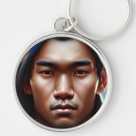 CHARACTER NATIVE MANAR RUND SILVERFÄRGAD NYCKELRING