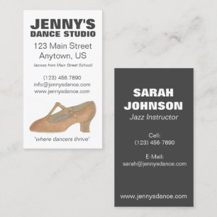 Character Shoe Dance Teacher Studio Choreographer Visitkort