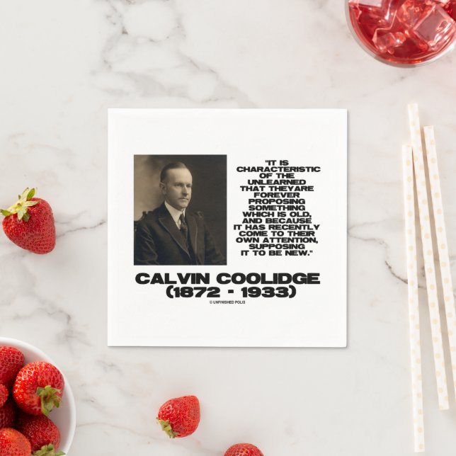 Characteristic Of The Unlearned Old New Coolidge Pappersservett (Insitu)