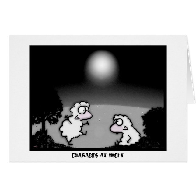 Charader på natten hälsningskort (Framsidan Horizontal)