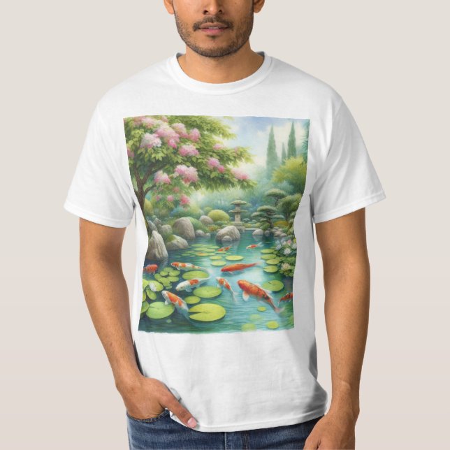 Charca de carpas Koi T Shirt (Framsida)