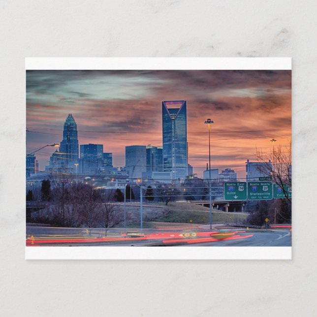CharCharlotte city skyline Vykort (Framsida)