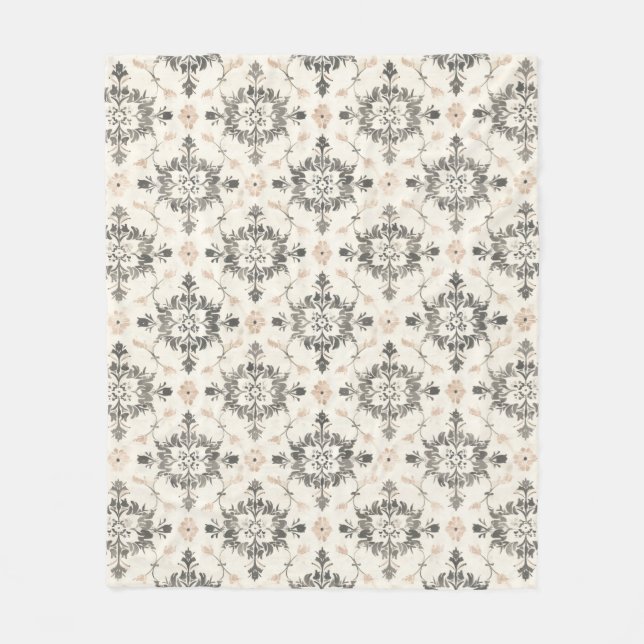 Charcoal & Blush French Damask Fleece Blanket (Framsidan)