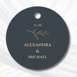 Charcoal Botanical Christian Wedding Thank You Gåvor Etiketter