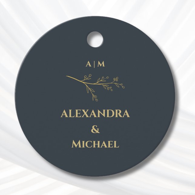 Charcoal Botanical Christian Wedding Thank You Gåvor Etiketter (Skapare uppladdad)
