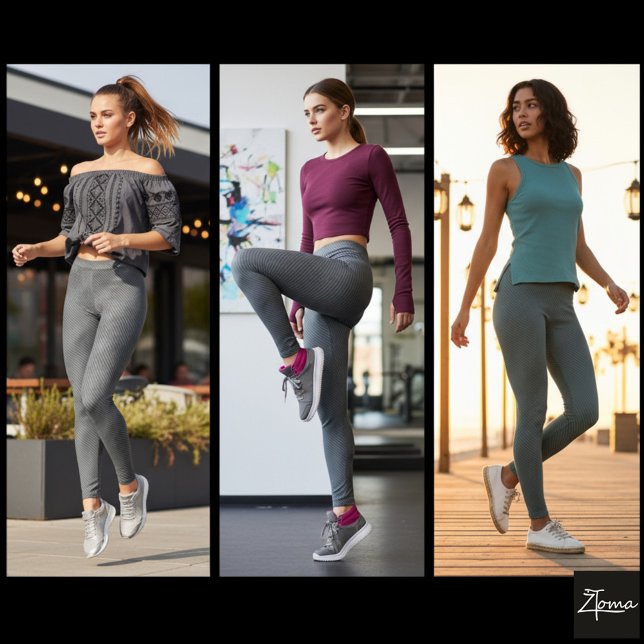 Charcoal Diagonal Glitch Woven Striation Leggings (Skapare uppladdad)