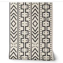 Charcoal Elfenbensfärgad Mudcloth Inspirerad | Mod