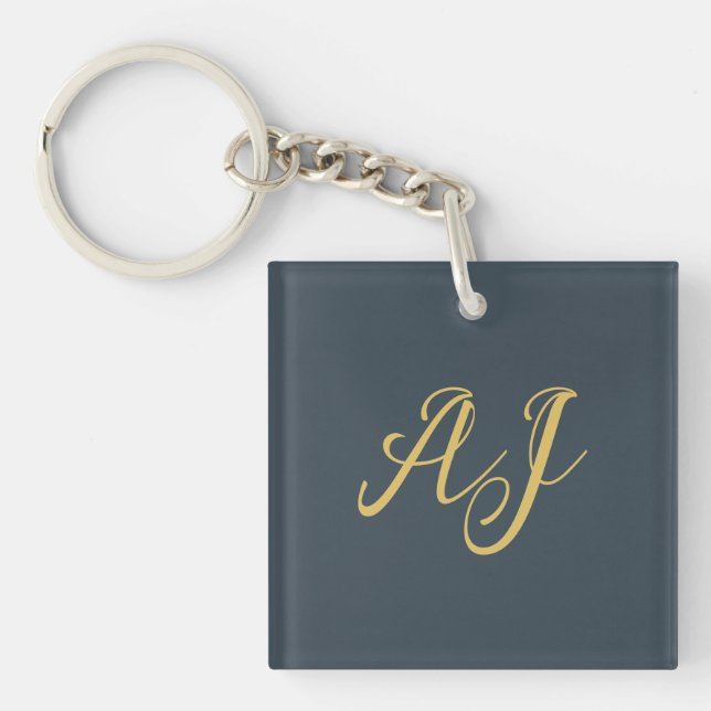 Charcoal Gold Color Monogram Professional Initial (Framsidan)