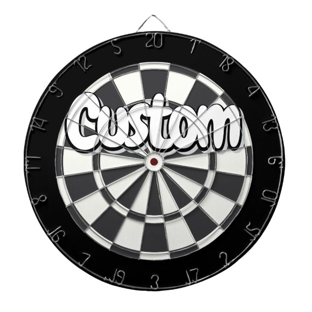 Charcoal Gray, Black, And White Your Text Darttavla (Framsidan)