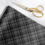 Charcoal Gray Scottish Tartan Plaid Holiday Presentpapper<br><div class="desc">This festive holiday wrapping paper design features a classic yet modern charcoal gray and black Scottish tartan plaid patterned background. The gray background can be customized to any other color you prefer.</div>