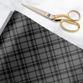Charcoal Gray Scottish Tartan Plaid Holiday Presentpapper