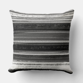 Charcoal Grey Textured Abstract Stripe Pattern Kudde