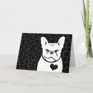 CHARCOAL LEOPARD FRENCHIE-kort Kort