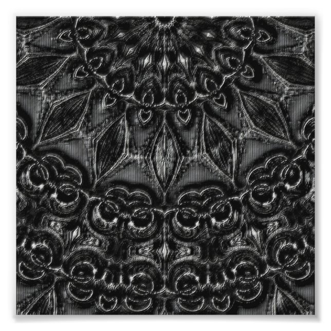 Charcoal Mandala  Fototryck (Framsidan)