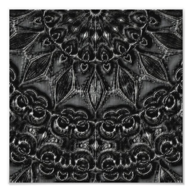 Charcoal Mandala  Photo Print Fototryck (Framsidan)