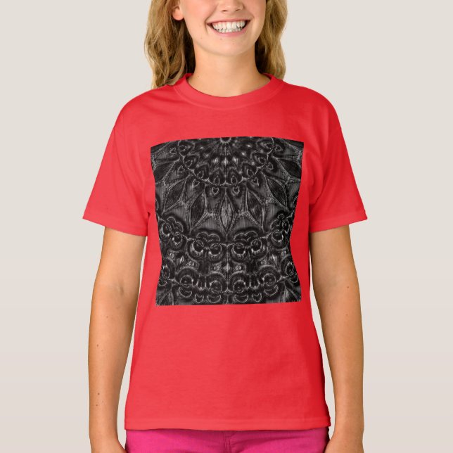 Charcoal Mandala  T-Shirt (Framsida)