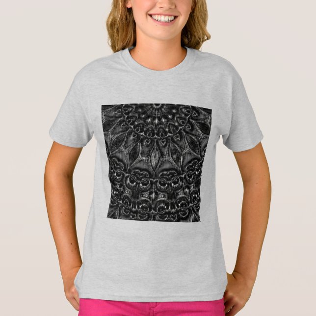 Charcoal Mandala  T-Shirt (Framsida)