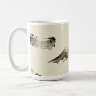 Charcoal Strokes Pattern | Minimal Beige Abstract Kaffemugg