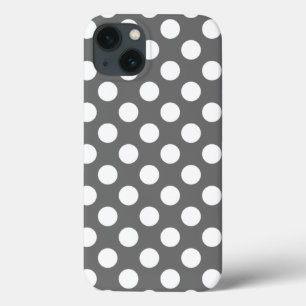 Charcol and White Polka Dot