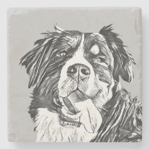 Charcol Bernese Mountain Hund Stone Underlägg