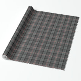Charcol Grått Black Red Tartan Play Presentpapper