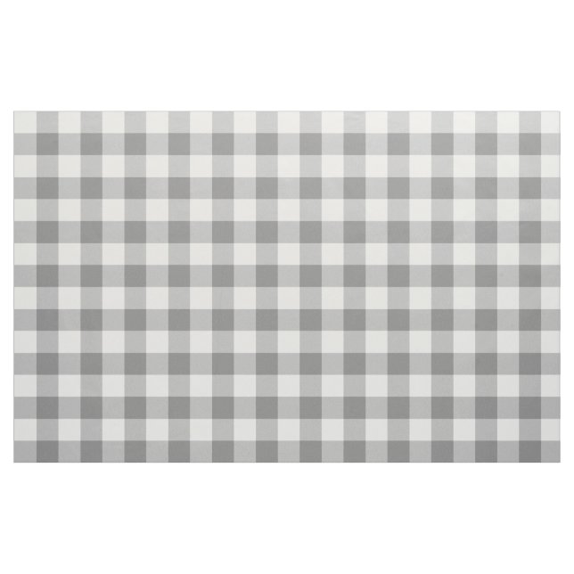 Charcol Grått Gingham Mönster Fabric Tyg (Yard)