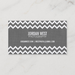 Charcol Grått Modern Chevron Visitkort