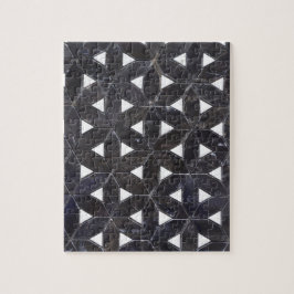 Charcol Grått Mosaic | Livets blomma i mönster Pussel