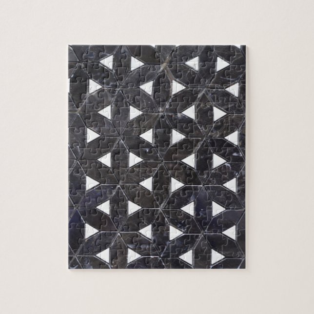 Charcol Grått Mosaic | Livets blomma i mönster Pussel (Vertikal)