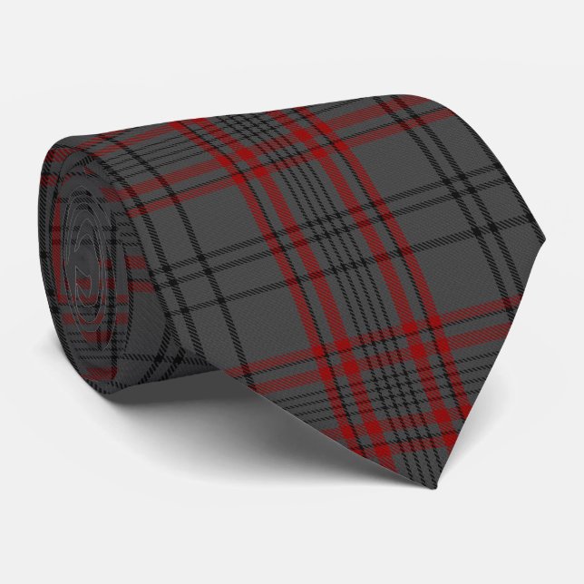 Charcol Grått Red Black Play Tartan Flanella Slips (Rullad)
