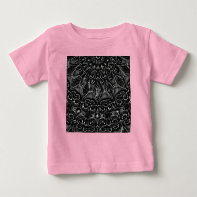 Charcol Mandala Baby T-Shirt (Framsida)