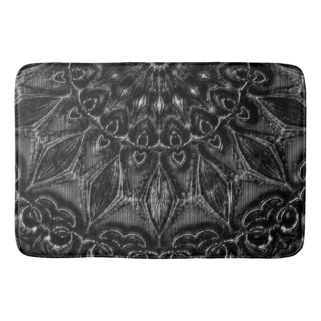 Charcol Mandala Bath Mat Badrumsmatta (Framsidan)