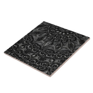 Charcol Mandala Ceramic Tile Kakelplatta