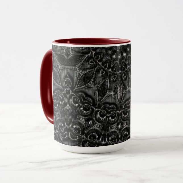 Charcol Mandala Coffee Mugg (Framsida vänster)
