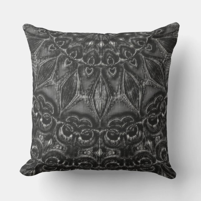 Charcol Mandala Dekorativ kudde (Framsida)