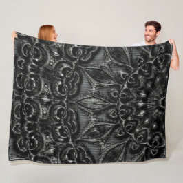Charcol Mandala Fleece Blanket