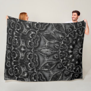 Charcol Mandala Fleece Blanket